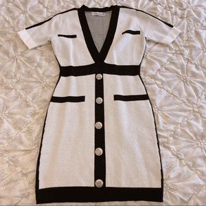 Elegant body con sweater dress